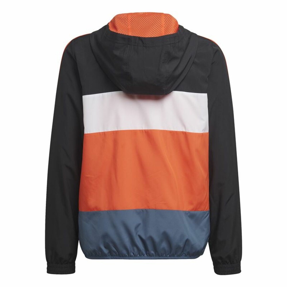 Sportjacke für Kinder Adidas Colorblock Schwarz