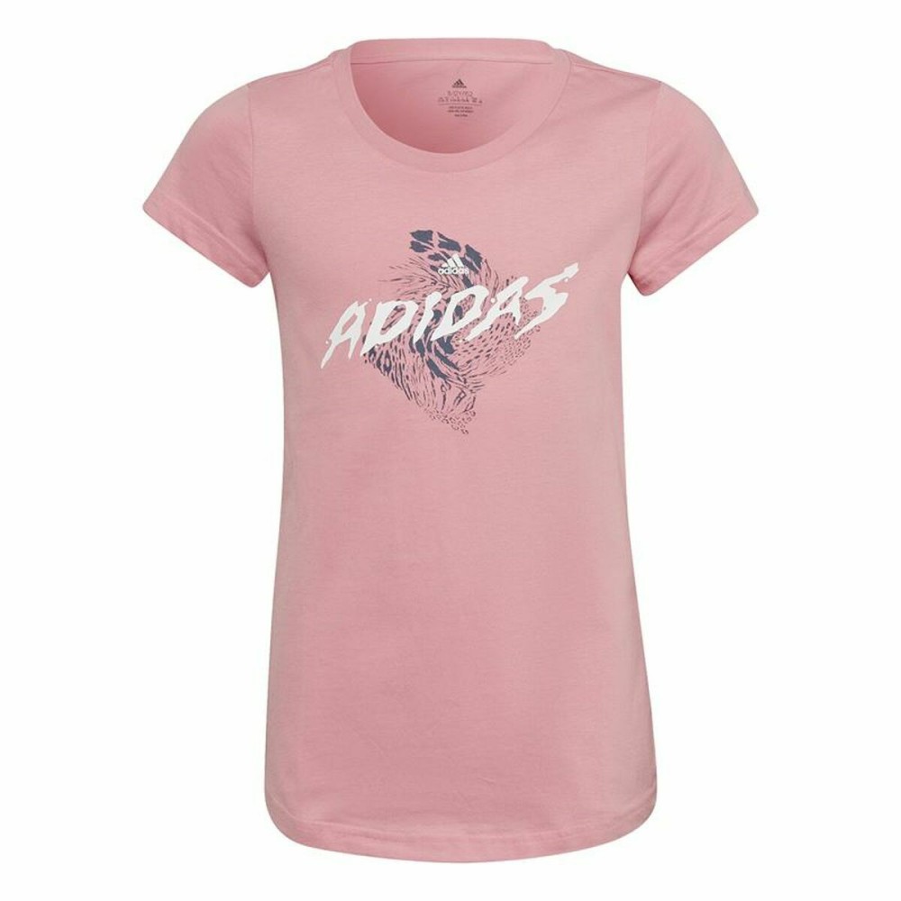 Child's Short Sleeve T-Shirt Adidas Graphic Pink