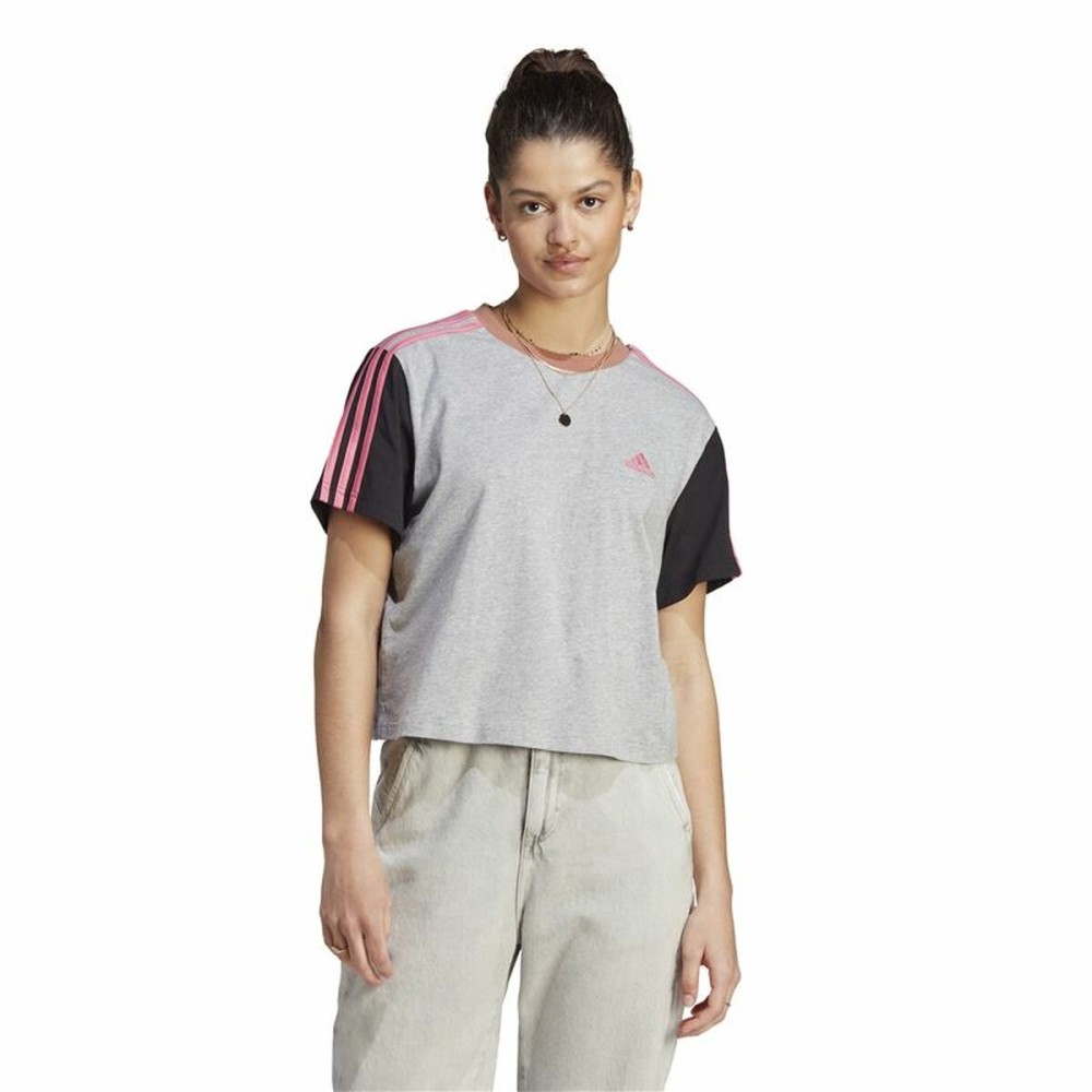 T-shirt à manches courtes femme Adidas 3S Cr Gris
