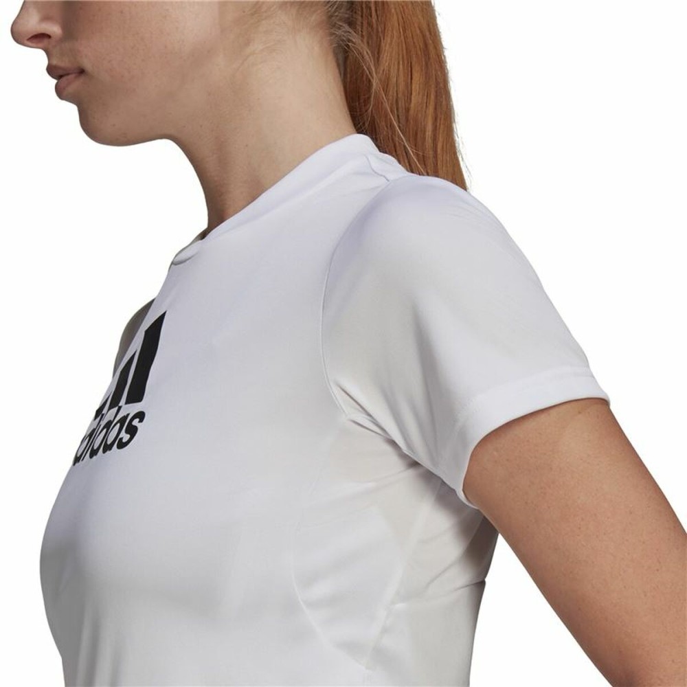 T-shirt à manches courtes femme Adidas Primeblue D2M Logo Sport Blanc
