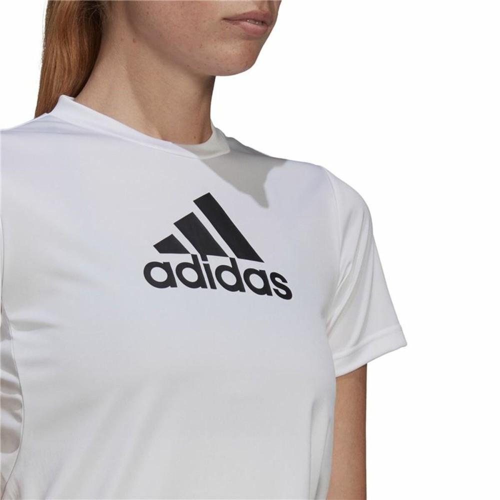 T-shirt à manches courtes femme Adidas Primeblue D2M Logo Sport Blanc
