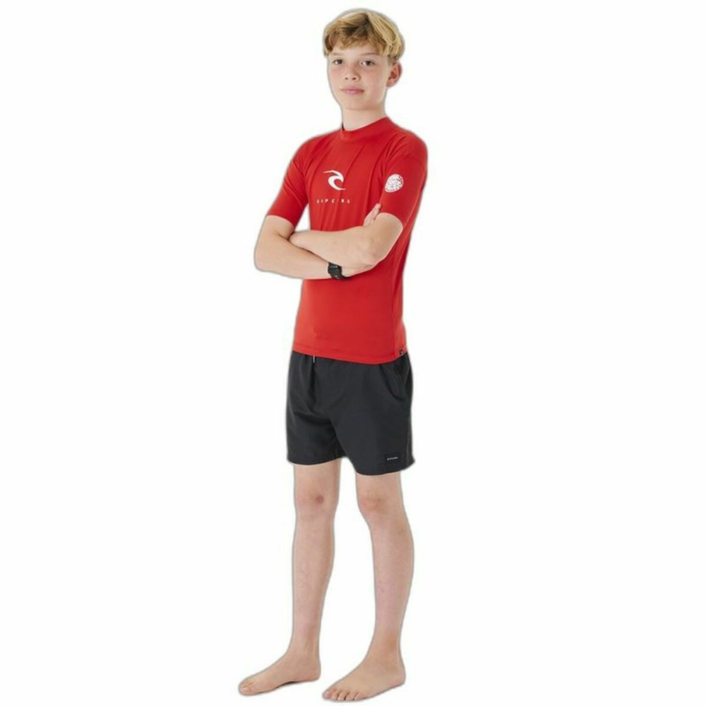 Children’s Short Sleeve T-Shirt Rip Curl Corps L/S Rash Vest Red Lycra Surf