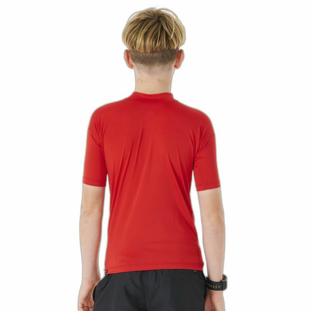 Children’s Short Sleeve T-Shirt Rip Curl Corps L/S Rash Vest Red Lycra Surf