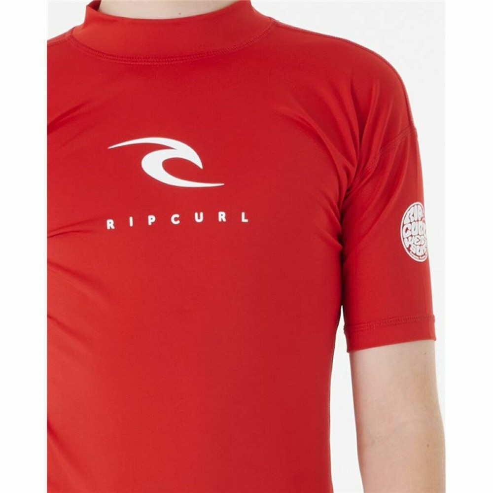 Children’s Short Sleeve T-Shirt Rip Curl Corps L/S Rash Vest Red Lycra Surf