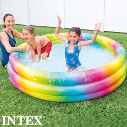 Pataugeoire gonflable pour enfants Intex Multicouleur Anneaux 581 L 168 x 38 x 168 cm (6 Unités)