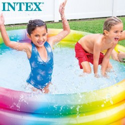 Pataugeoire gonflable pour enfants Intex Multicouleur Anneaux 581 L 168 x 38 x 168 cm (6 Unités)