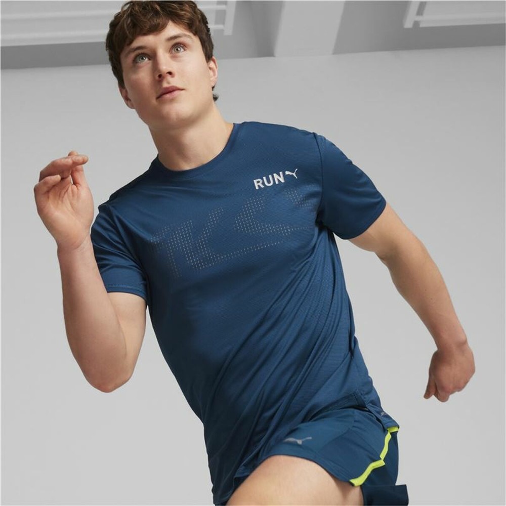 Herren Kurzarm-T-Shirt Puma Run Favourite Dunkelblau