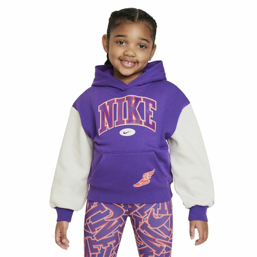 Hooded Sweatshirt for Girls Nike Join The Club Violet