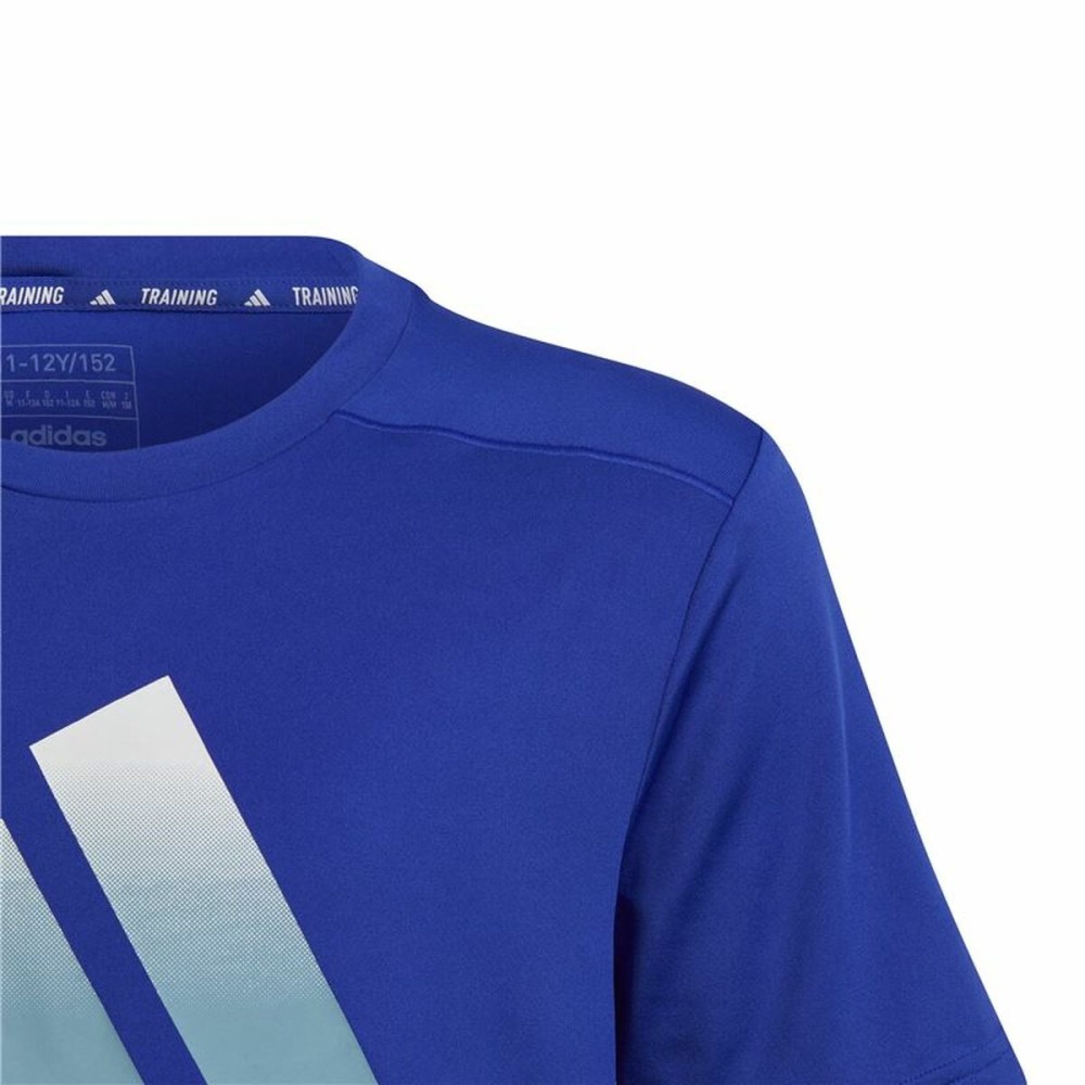 Child's Short Sleeve T-Shirt Adidas Icons Aeroready Blue