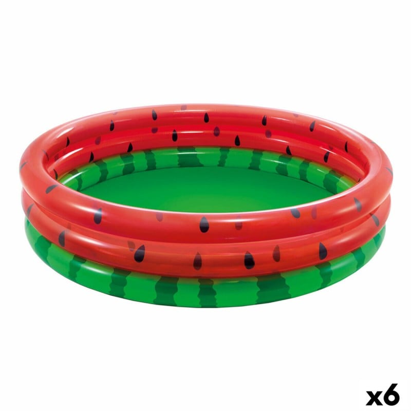 Aufblasbares Planschbecken für Kinder Intex Wassermelone Ringe 581 L 168 x 38 x 168 cm (6 Stück)