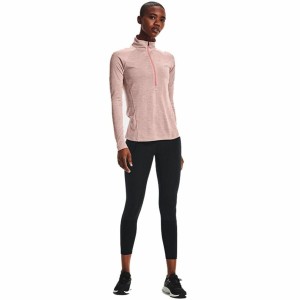 Damen Kurzarm-T-Shirt Under Armour Tech 1/2 Zip Rosa