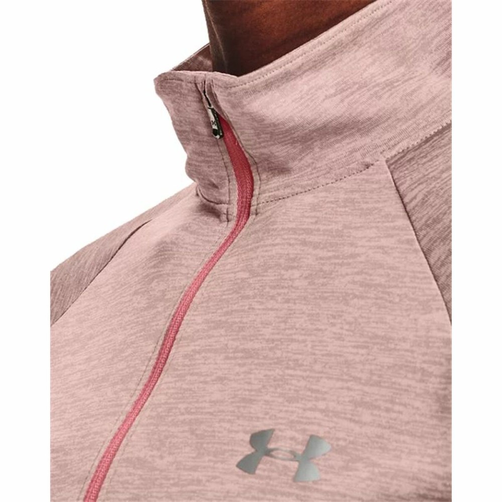Damen Kurzarm-T-Shirt Under Armour Tech 1/2 Zip Rosa