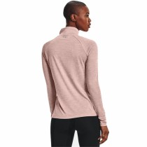 Damen Kurzarm-T-Shirt Under Armour Tech 1/2 Zip Rosa