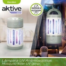 2-in-1 Rechargeable Mosquito Repellent Lamp with LED Aktive 7 x 13 x 7 cm (4 Units)