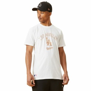 T-shirt à manches courtes homme New Era MLB Metallic Grapich Print Dodger Blanc