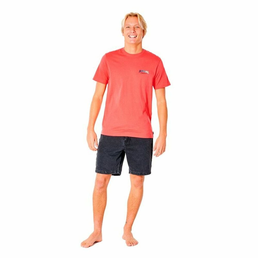 Men’s Short Sleeve T-Shirt Rip Curl Revival Inverted M Salmon
