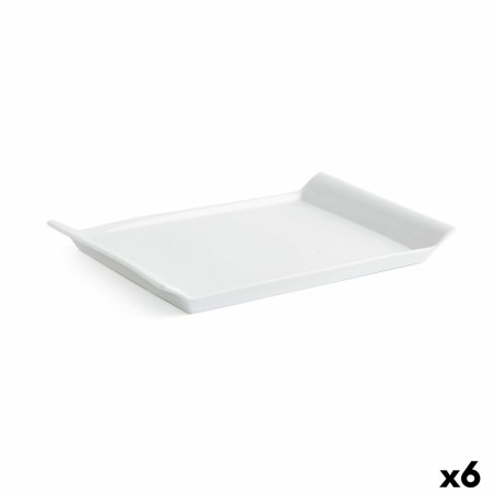 Tablett für Snacks Quid Gastro Fresh 26 x 18 cm aus Keramik Weiß (6 Stück)