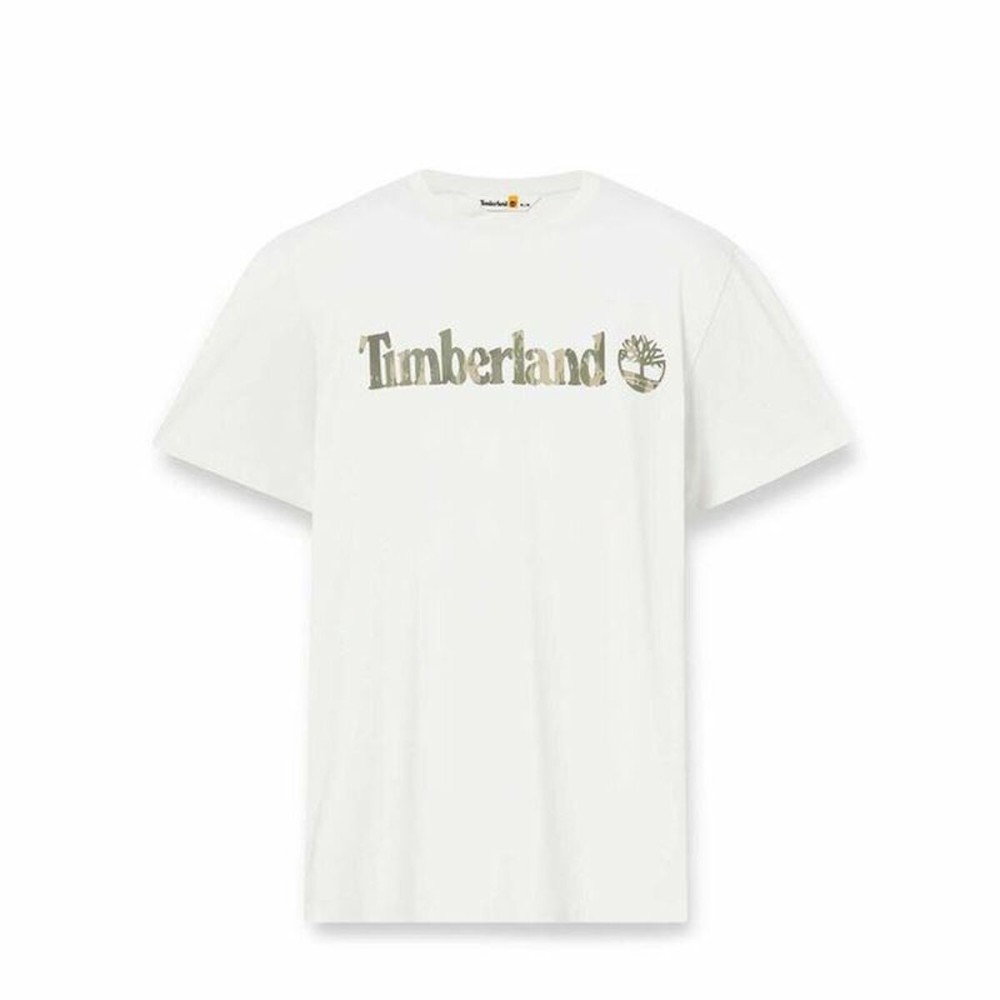 T-shirt à manches courtes homme Timberland Kennebec River Camo Linear Logo Blanc