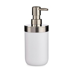 Soap Dispenser Berilo BP15-001-2 White Silver Plastic 350 ml 8 x 17 x 9 cm (6 Units)