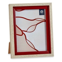 Cadre photo 18,8 x 2 x 24 cm Verre Rouge Bois Marron Plastique (6 Unités)