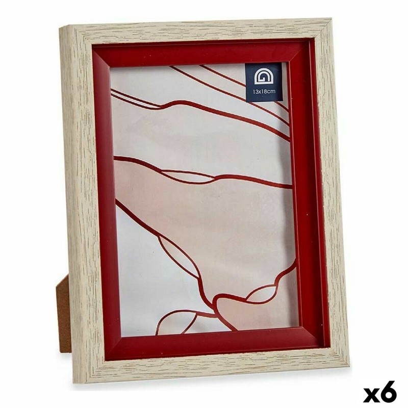 Fotorahmen 17 x 2 x 21,8 cm Kristall Rot Holz Braun Kunststoff (6 Stück)