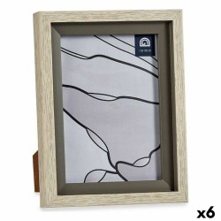 Photo frame 17 x 2 x 21,8 cm Crystal Grey Beige Plastic (6 Units)