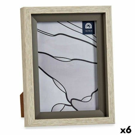 Photo frame 17 x 2 x 21,8 cm Crystal Grey Beige Plastic (6 Units)