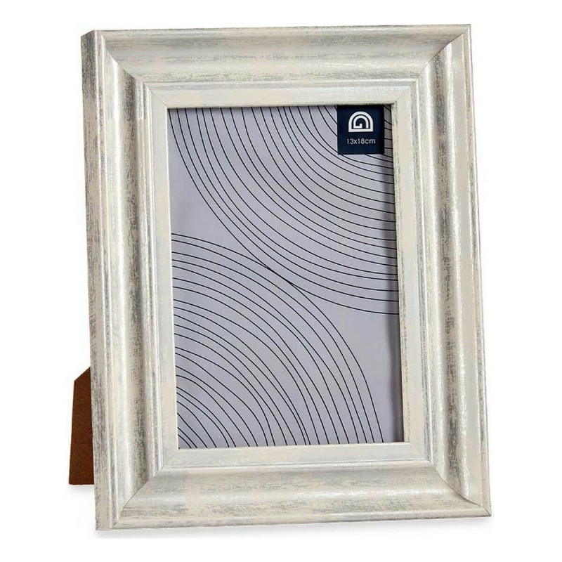 Cadre photo 19 x 2 x 24 cm Verre Argenté Bois Marron Plastique (6 Unités)