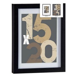 Photo frame 20,5 x 2,5 x 26,5 cm Black Glass MDF Wood (6 Units)