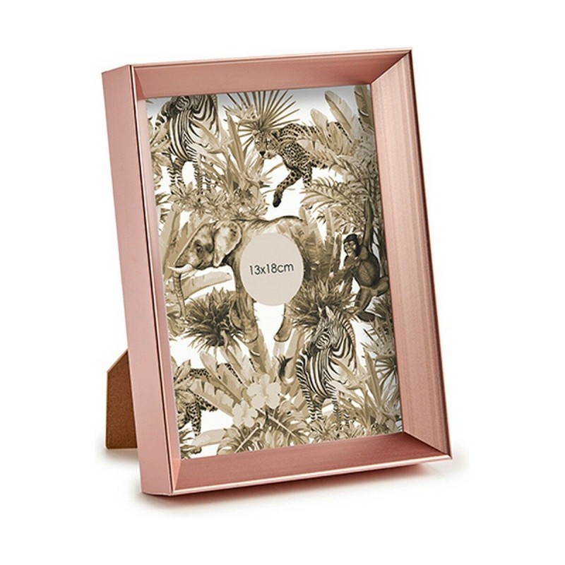 Photo frame 15 x 3,3 x 20 cm Pink Copper Plastic Glass (6 Units)