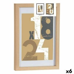 Fotorahmen 24 x 2,5 x 32,5 cm natürlich Glas Holz MDF (6 Stück)