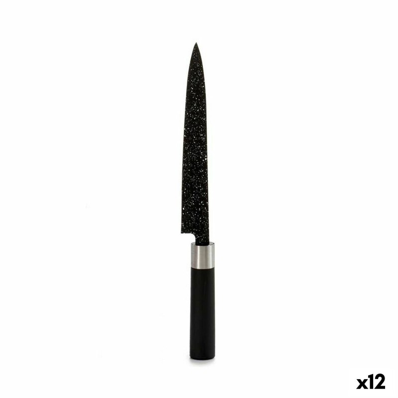 Kitchen Knife Kinvara KT11-5604M02 Black Silver Stainless steel Plastic 3,5 x 33,3 x 2,2 cm Marble (12 Units)