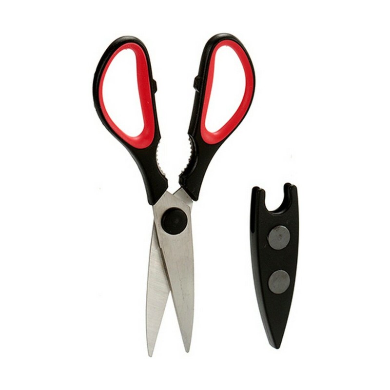 Scissors Kitchen 21 x 8 x 1 cm Red Black Steel Natural rubber polypropylene (18 Units)