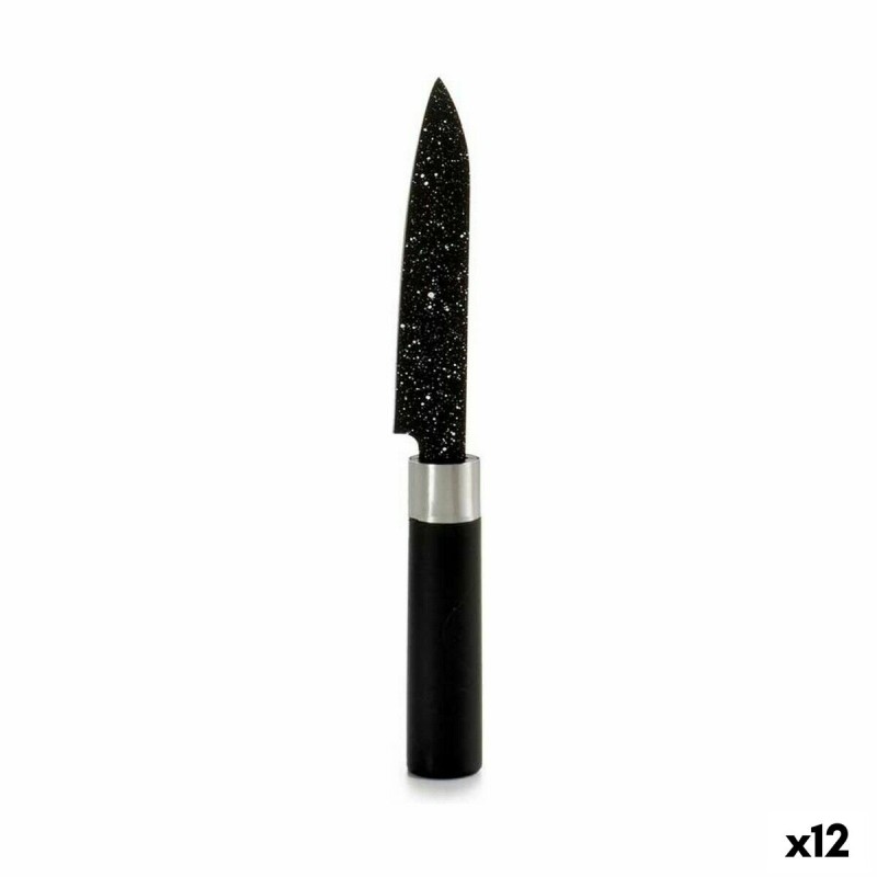 Schälmesser Marmor 2,5 x 20,5 x 1,7 cm Schwarz Edelstahl Kunststoff (12 Stück)