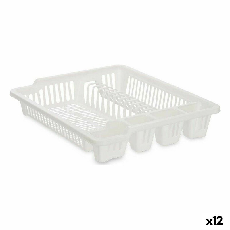 Draining Rack for Kitchen Sink 46 x 8 x 37,5 cm White Plastic (12 Units)