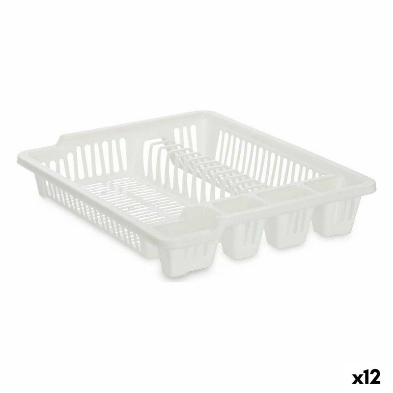 Égouttoir pour Évier 46 x 8 x 37,5 cm Blanc Plastique (12 Unités)