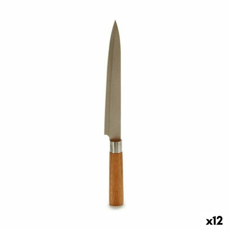 Küchenmesser Kinvara 43891 Braun Silberfarben Bambus Edelstahl 3 x 33,5 x 2,5 cm (12 Stück)