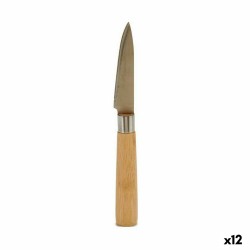 Schälmesser Silberfarben Braun Edelstahl Bambus 22 x 19,5 x 2 cm (12 Stück)