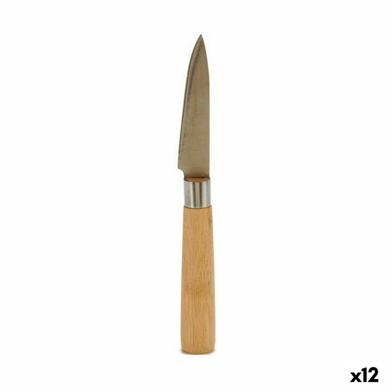 Peeler Knife Kinvara KT116042E Brown Silver Bamboo Stainless steel 22 x 19,5 x 2 cm (12 Units)