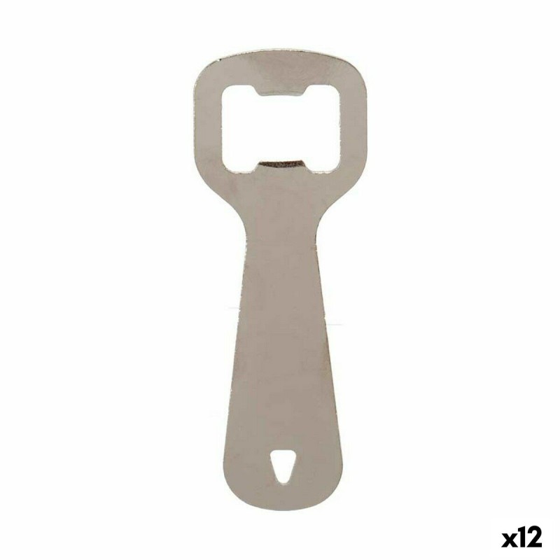 Bottle opener Stainless steel 11 x 4 x 0,5 cm Silver (12 Units)