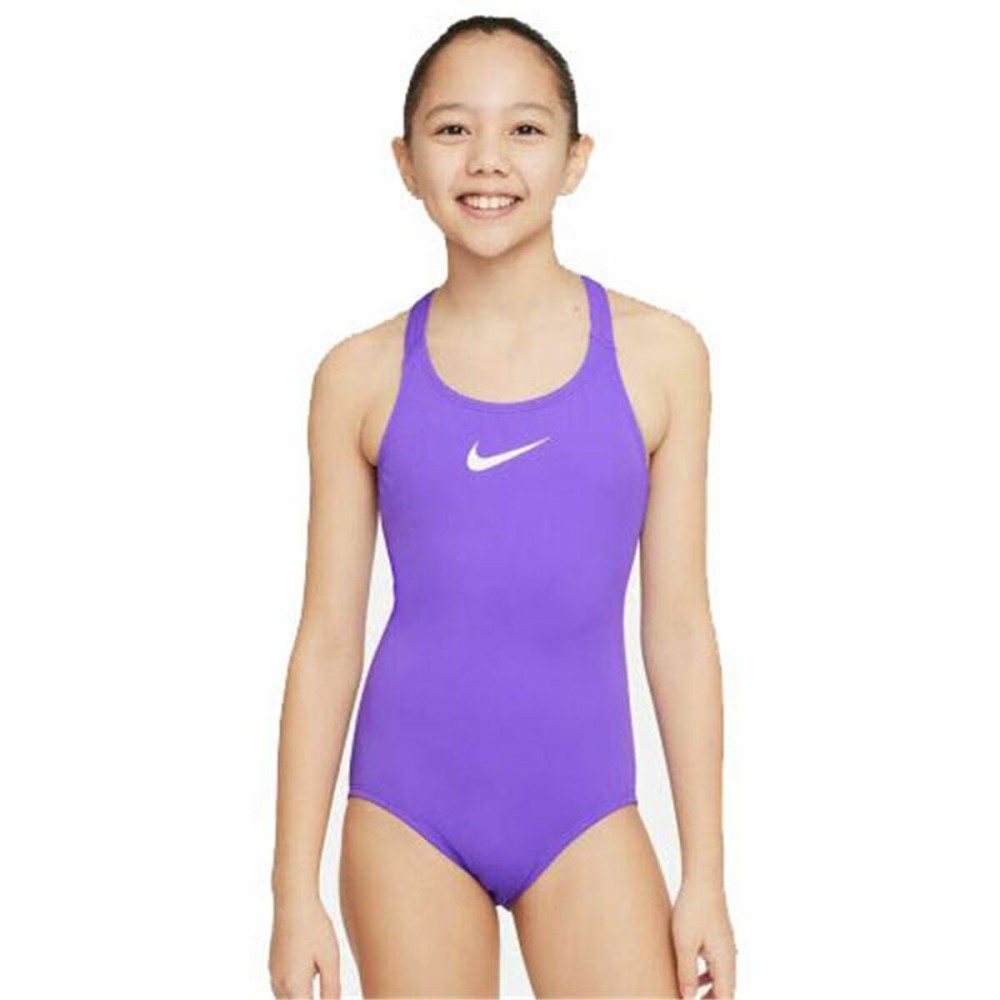 Badeanzug für Mädchen Nike Racerback Lila