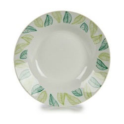 Assiette creuse Blanc Vert Ø 20,6 cm Volets Porcelaine (10 Unités)