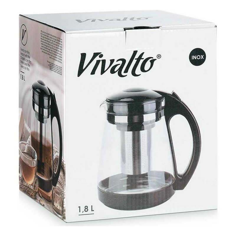 Teapot Vivalto PW-JY518/BHA1 Black Transparent Glass Stainless steel Plastic 1,8 L (6 Units)