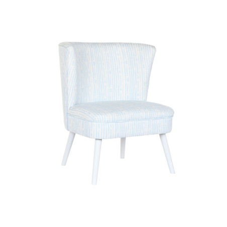 Fauteuil DKD Home Decor 73 x 67 x 85 cm Bleu Bois Blanc