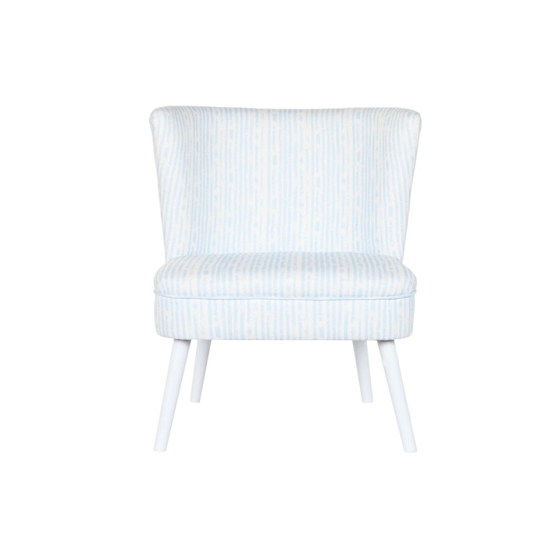 Fauteuil DKD Home Decor 73 x 67 x 85 cm Bleu Bois Blanc