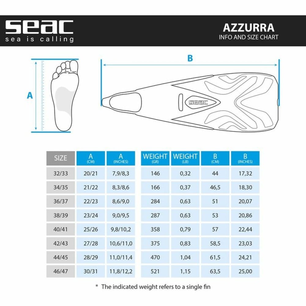 Snorkel Fins Seac Azzurra Water