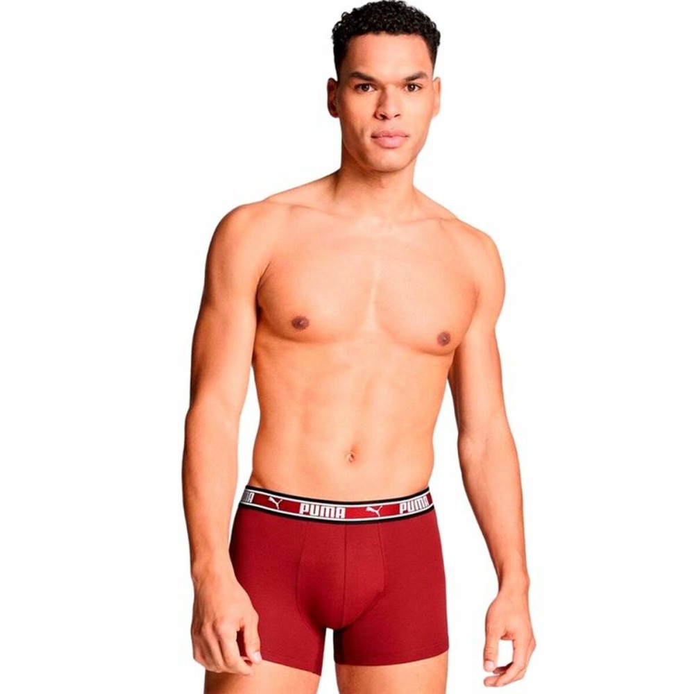 Boxer pour homme Puma Noir Rouge