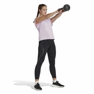 T-shirt à manches courtes femme Adidas trainning Floral Lila