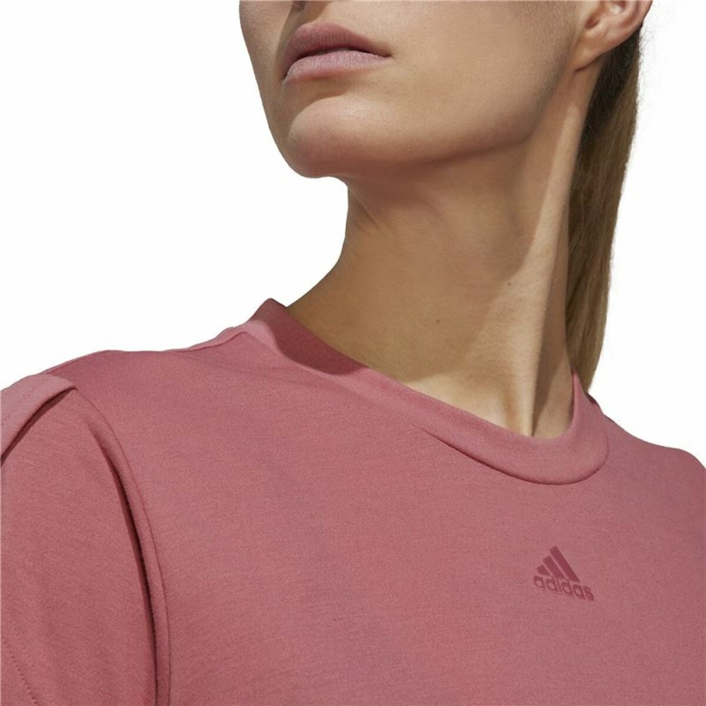 T-shirt à manches courtes femme Adidas trainning Floral Rose foncé