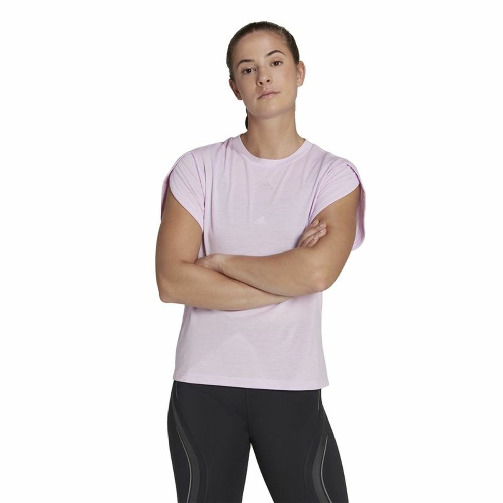 T-shirt à manches courtes femme Adidas trainning Floral Lila